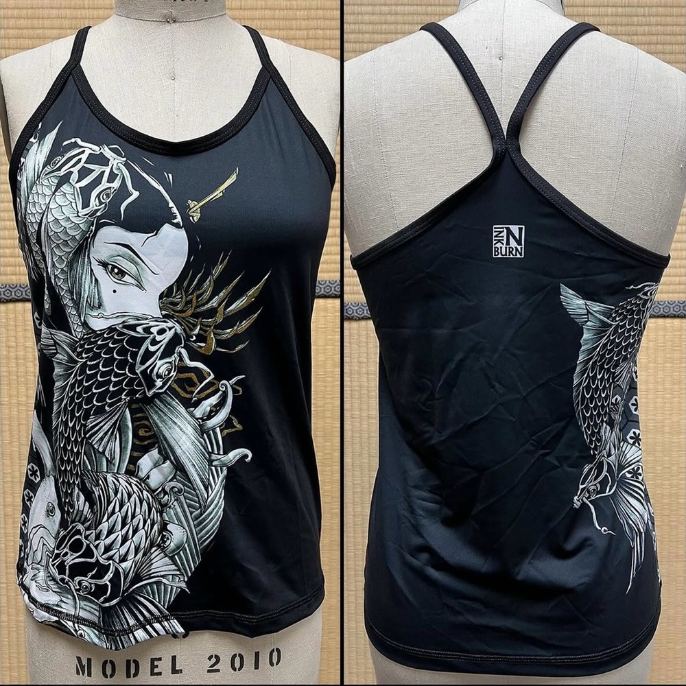 Black Graphic Tank Top - INKnBURN women’s size medium